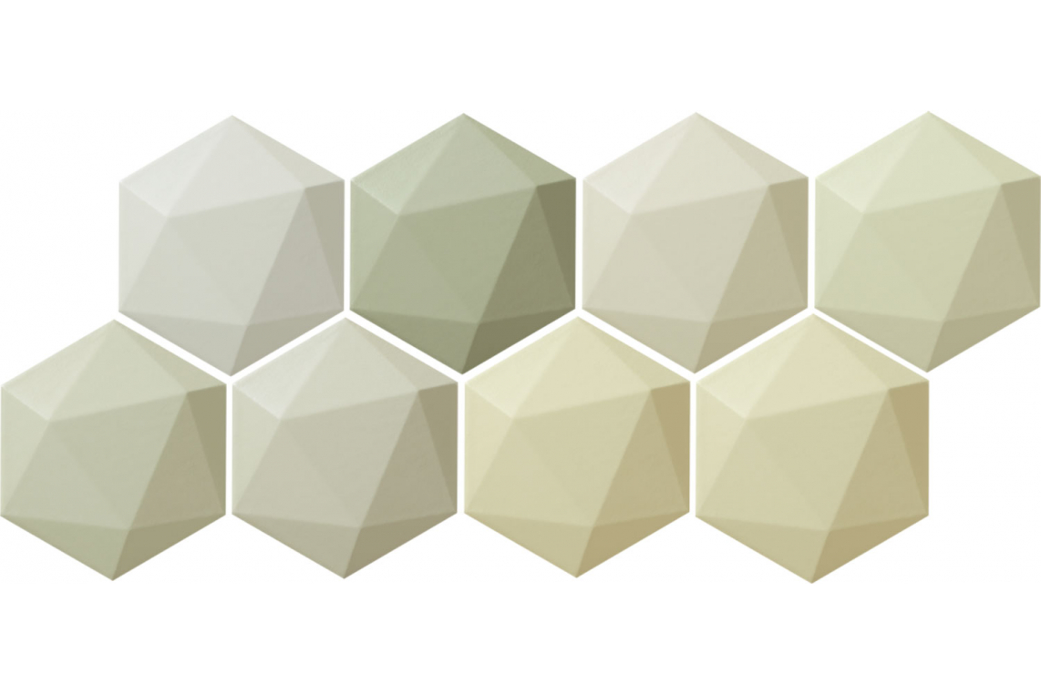 Origami green hex 11x12,5 настенная плитка